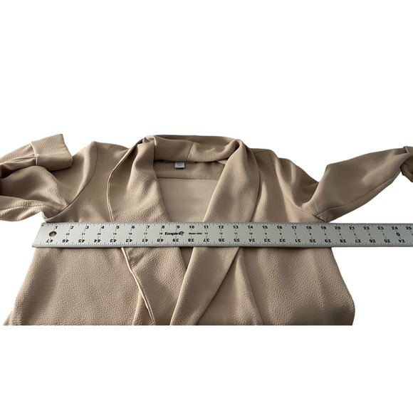 Carolina Belle Women's Tan Beige Extra Small XS Blazer Open Front Draped Lapel - Picture 4 of 8